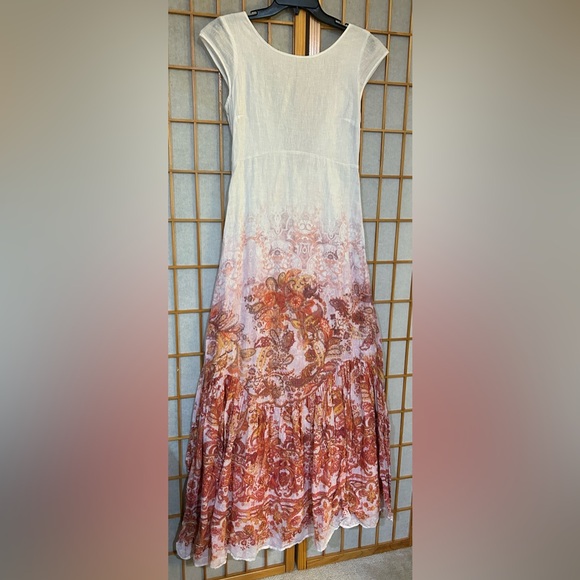 FREE PEOPLE Maxi dress Linen Blend open back 4 - Picture 1 of 10